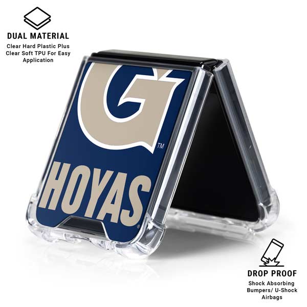 Georgetown University Large Logo Galaxy Z Flip7 Clear Case