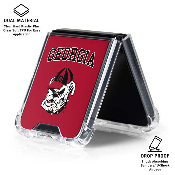 University of Georgia Bulldogs Logo Galaxy Z Flip7 Clear Case