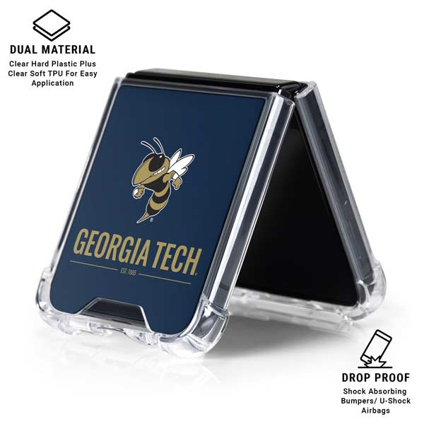 Georgia Institute of Technology Est 1885 Navy Galaxy Z Flip7 Clear Case