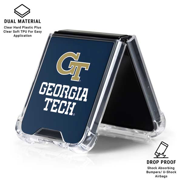 Georgia Institute of Technology GT Blue Galaxy Z Flip7 Clear Case