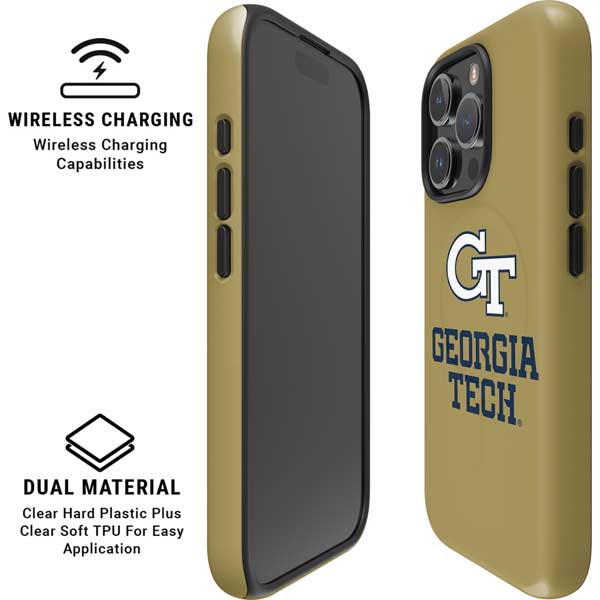 Georgia Institute of Technology Gold LogoType GT iPhone 16 Pro Max Magsafe Impact Case