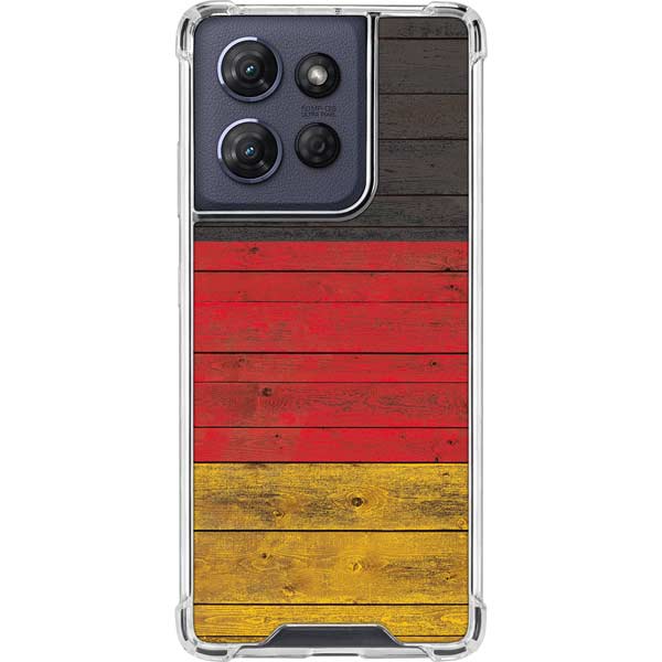 German Flag Dark Wood Moto G 5G (2025) Clear Case
