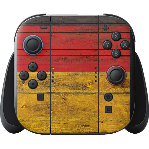 German Flag Dark Wood Nintendo Switch 2 (2025) with Joy-Con Skin
