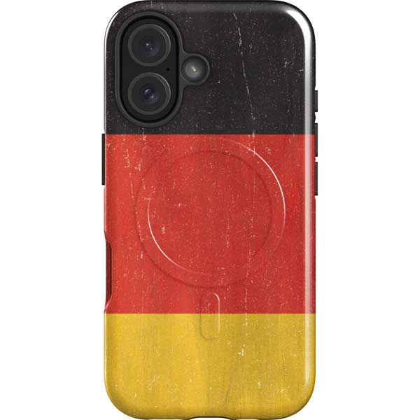 German Flag Distressed iPhone 16 Magsafe Impact Case