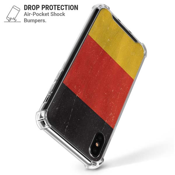 German Flag Distressed iPhone X/XS Clear Case