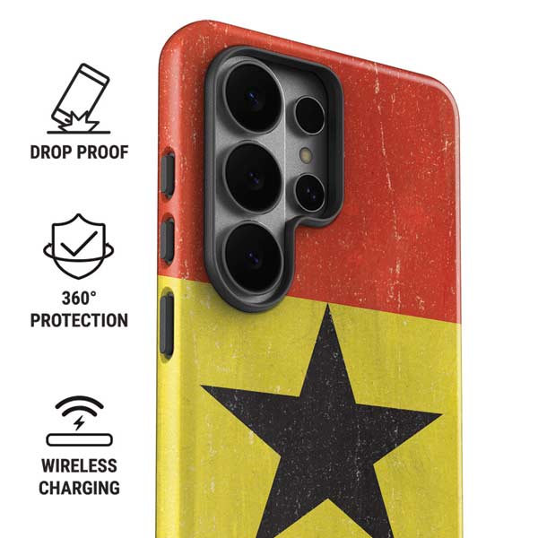 Ghana Flag Distressed Galaxy S26 Ultra Impact Case