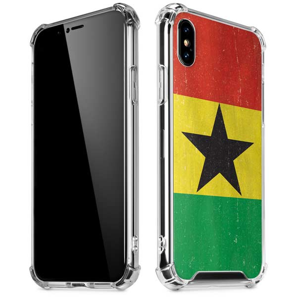 Ghana Flag Distressed iPhone X/XS Clear Case