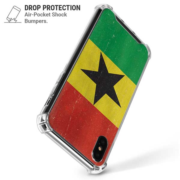 Ghana Flag Distressed iPhone X/XS Clear Case