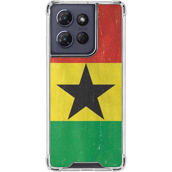 Ghana Flag Distressed Moto G 5G (2025) Clear Case