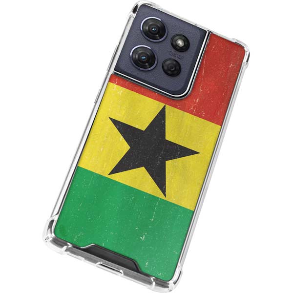Ghana Flag Distressed Moto G 5G (2025) Clear Case