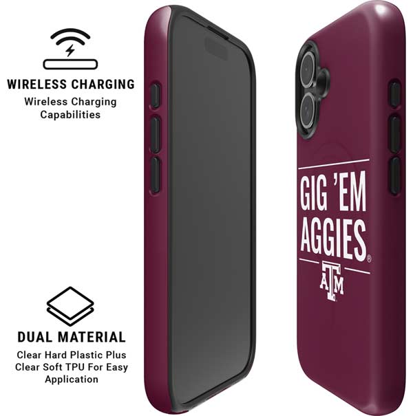 Texas A&M University Gig Em Aggies iPhone 17 Magsafe Impact Case