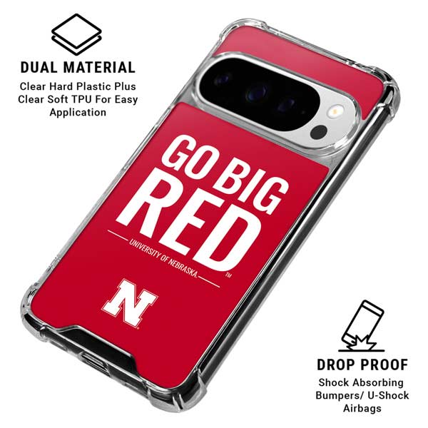 University of Nebraska Go Big Red Google Pixel 10 Pro XL Clear Case