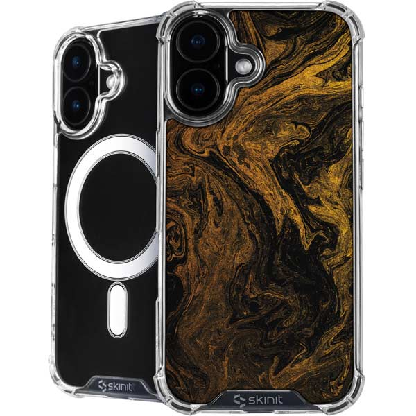 Gold and Black Marble iPhone 17 MagSafe Case