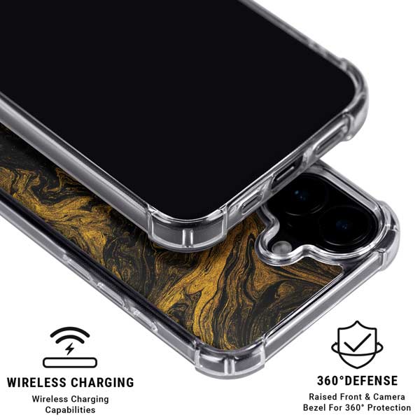 Gold and Black Marble iPhone 17 MagSafe Case