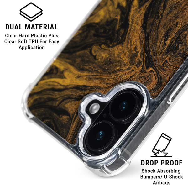 Gold and Black Marble iPhone 17 MagSafe Case