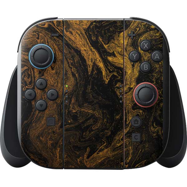 Gold and Black Marble Nintendo Switch 2 (2025) with Joy-Con Skin