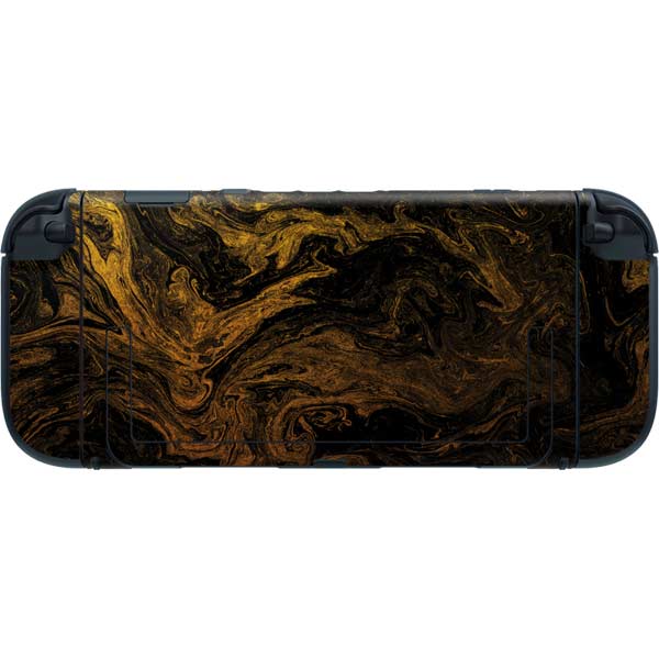 Gold and Black Marble Nintendo Switch 2 (2025) with Joy-Con Skin