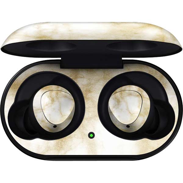 Gold and White Marble Galaxy Buds Skin