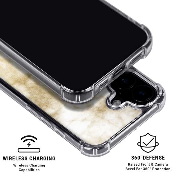 Gold and White Marble iPhone 17 MagSafe Case