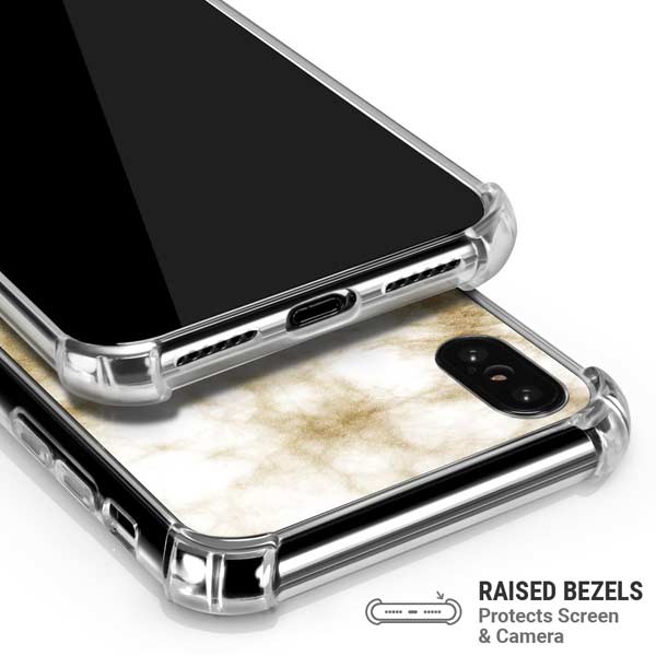 Gold and White Marble iPhone X/XS Clear Case