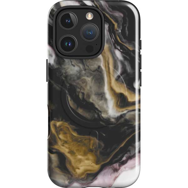 Gold Blush Marble Ink iPhone 16 Pro Max Magsafe Impact Case