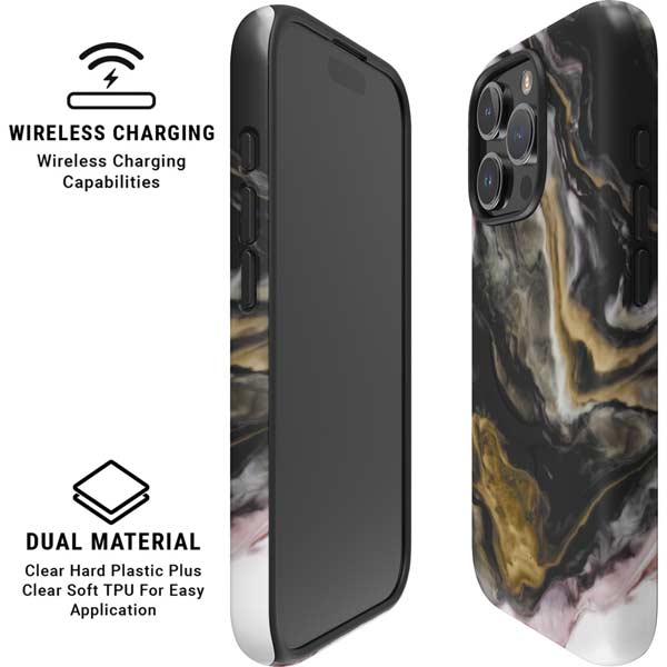 Gold Blush Marble Ink iPhone 16 Pro Max Magsafe Impact Case