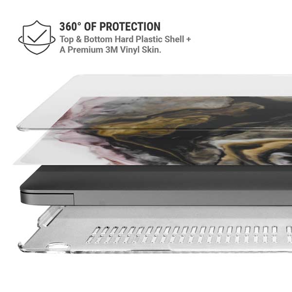 Gold Blush Marble Ink MacBook Pro 14in (2021-24) Case plus Skin