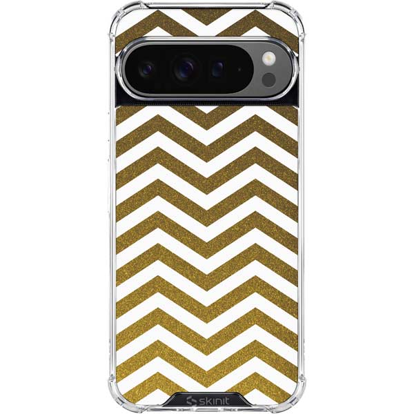 Gold Chevron Google Pixel 10 Pro XL Clear Case