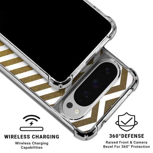 Gold Chevron Google Pixel 10 Pro XL Clear Case
