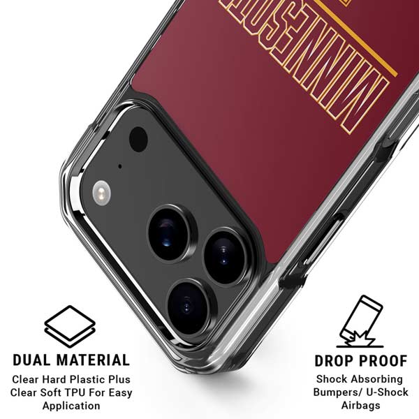 University of Minnesota Athletic Text iPhone 17 Pro Clear Case