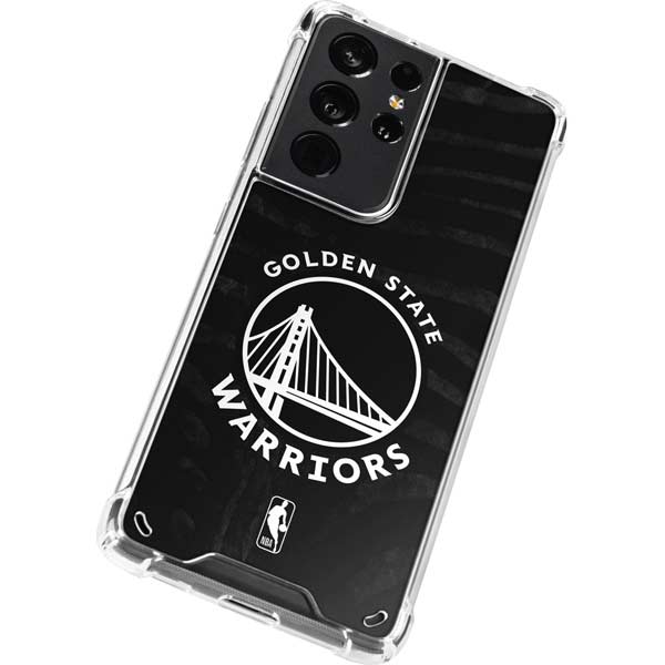 NBA Golden State Warriors Black Animal Print Galaxy S21 Ultra 5G Clear Case