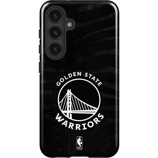 NBA Golden State Warriors Black Animal Print Galaxy S25 Plus Impact Case
