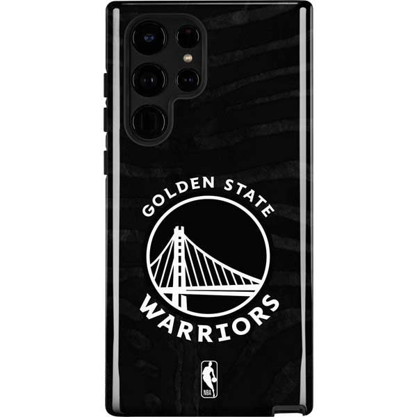 NBA Golden State Warriors Black Animal Print Galaxy S25 Ultra Impact Case