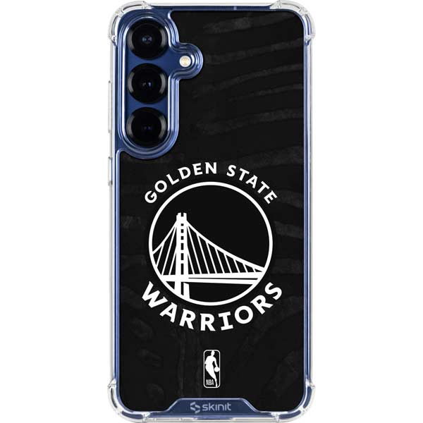 NBA Golden State Warriors Black Animal Print Galaxy S25 Plus Clear Case