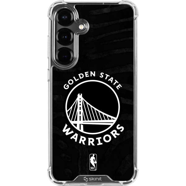 NBA Golden State Warriors Black Animal Print Galaxy S26 Plus Clear Case