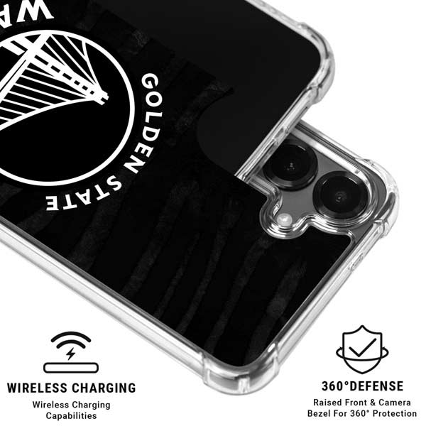 NBA Golden State Warriors Black Animal Print Galaxy S26 Plus Clear Case