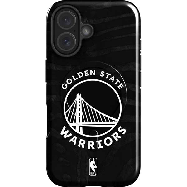 NBA Golden State Warriors Black Animal Print iPhone 16 Magsafe Impact Case