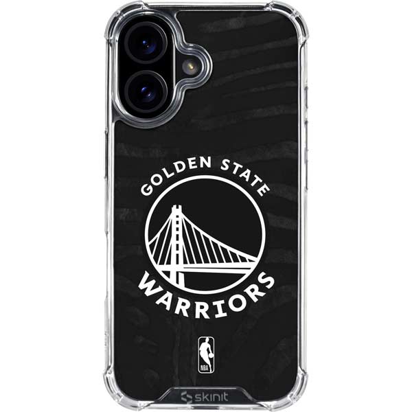 NBA Golden State Warriors Black Animal Print iPhone 16 Plus Clear Case