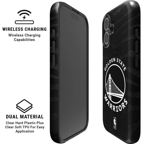 NBA Golden State Warriors Black Animal Print iPhone 16 Plus Magsafe Impact Case