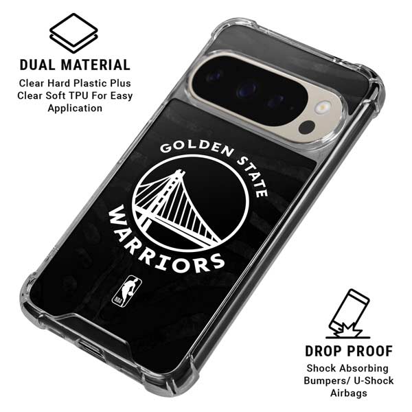 NBA Golden State Warriors Black Animal Print Pixel 9 Pro XL Clear Case