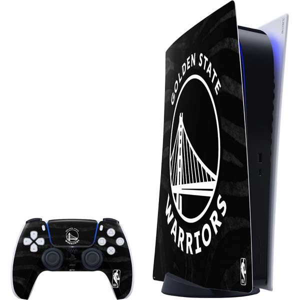 NBA Golden State Warriors Black Animal Print PlayStation PS5 Skins