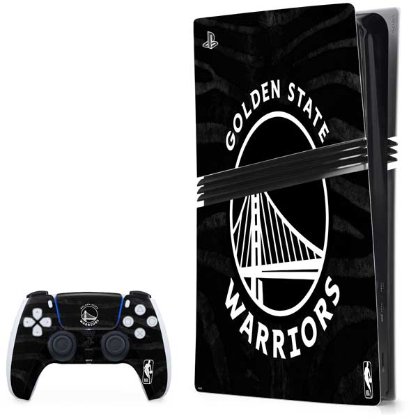 NBA Golden State Warriors Black Animal Print PlayStation PS5 Skins