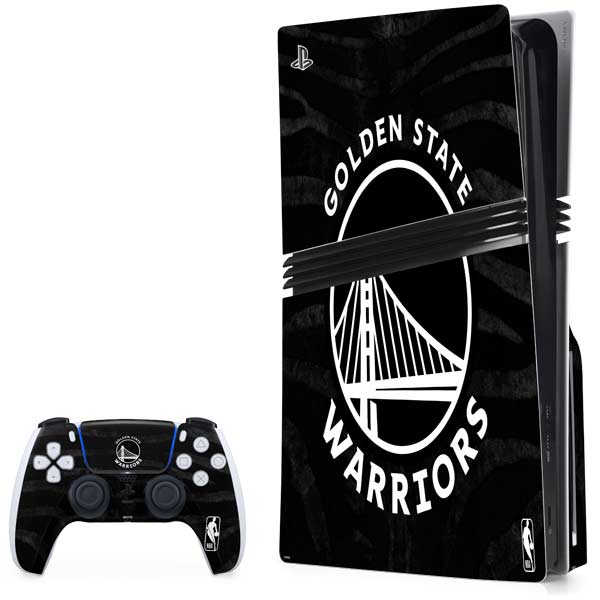 NBA Golden State Warriors Black Animal Print PlayStation PS5 Skins