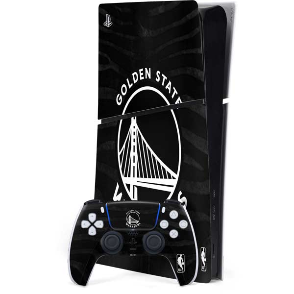 NBA Golden State Warriors Black Animal Print PlayStation PS5 Skins