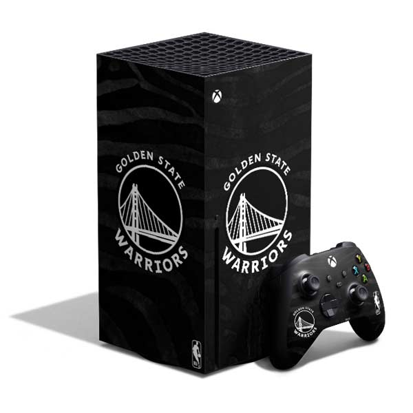 NBA Golden State Warriors Black Animal Print Xbox Series X Skins