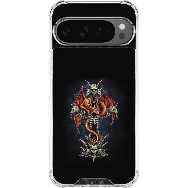 Gothic Dragon & Skull Cross by Sarah Richter Google Pixel 10 Pro XL Clear Case
