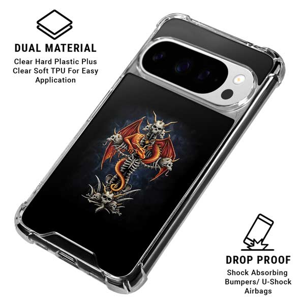 Gothic Dragon & Skull Cross by Sarah Richter Google Pixel 10 Pro XL Clear Case