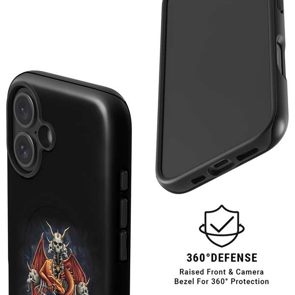 Gothic Dragon & Skull Cross by Sarah Richter iPhone 16 Magsafe Impact Case