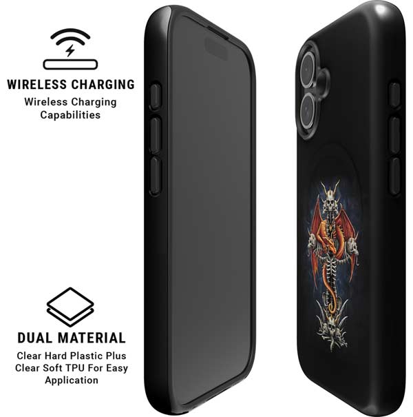 Gothic Dragon & Skull Cross by Sarah Richter iPhone 16 Magsafe Impact Case