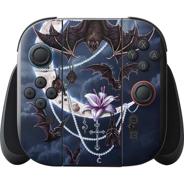 Gothic Moon with Bats and Flowers by Sarah Richter Nintendo Switch 2 (2025) with Joy-Con Skin